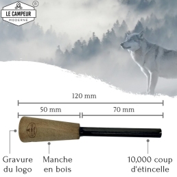 Pierre à feu LE CAMPEUR MODERNE avec sacoche