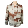 veste militaire F2 désert camouflage daguet, vue de face, poches poitrine zippées et velcro, occasion
