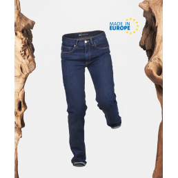 jean ultimate gk undercover gk pro bleu, coupe droite, vue de face, badge made in europe