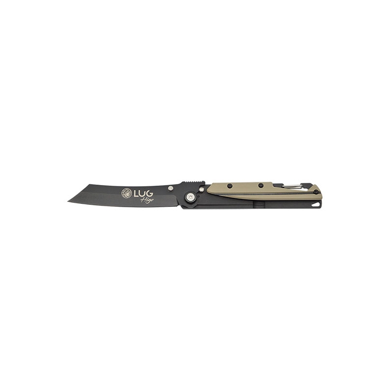 Couteau LUG Higo Titanium Lame Noire SP3 G10 Désert et Noir