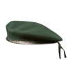 béret vert légion étrangère, extérieur 3/4 gauche, bord cuir noir, rubans