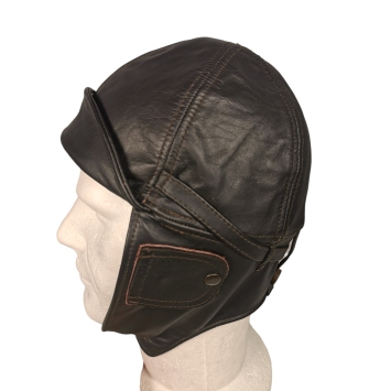Casque aviateur vintage en cuir – Style pilote 20e siècle