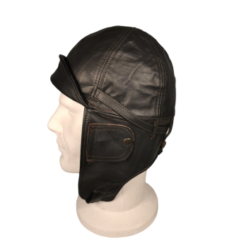 Casque aviateur vintage en cuir – Style pilote 20e siècle