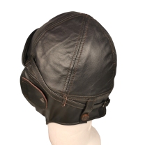 Casque aviateur vintage en cuir