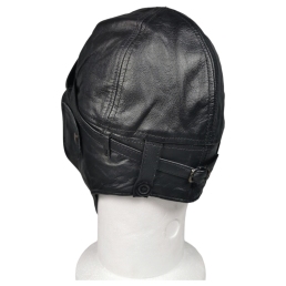 Casque aviateur marron cuir véritable