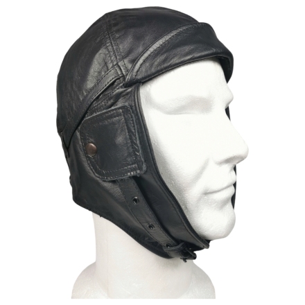 casque cuir aviateur marron
