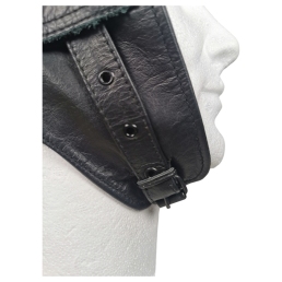 magnifique casque cuir aviateur noir