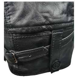 casque cuir aviateur vintage noir