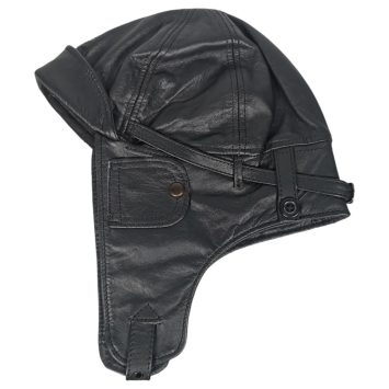 Casque aviateur vintage en cuir – Style pilote 20e siècle