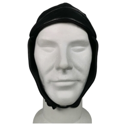 casque cuir aviateur noir de qualité