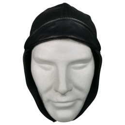 beau casque cuir aviateur noir