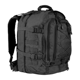 sac ares 45 60l noir, profil, rangées molle latérales et sangles de serrage