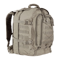 sac ares 45 60l coyote, profil, rangées molle latérales et sangles de serrage