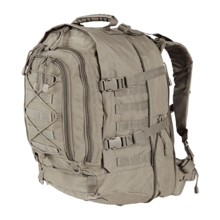 sac modulable ares 45 60l noir, vue biais, zip d’extension et sangles de compression