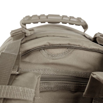 sac ares 45 60l coyote, poignée caoutchouc renforcée et accès supérieur zippé