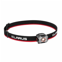 lampe frontale klarus hm3, vue latérale, tête pivotante 180° sur bandeau