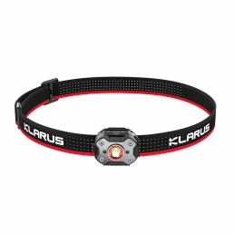 lampe frontale klarus hm3 670 lumens, module led centré, logo sur bandeau