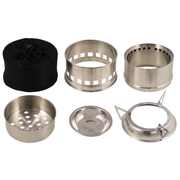 Réchaud à bois de camping FOREST Stove Acier Inoxydable vue monté