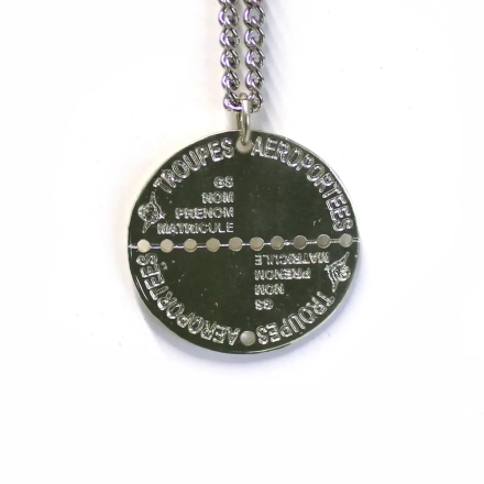 Plaque d'identité militaire Troupes Aéroportées