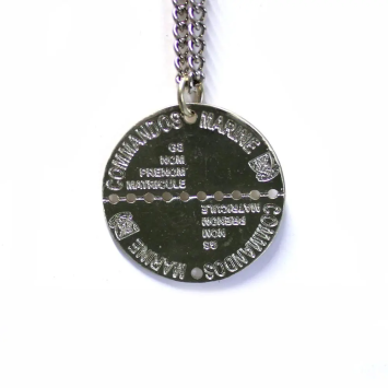 Plaque d'identité militaire Commandos Marine