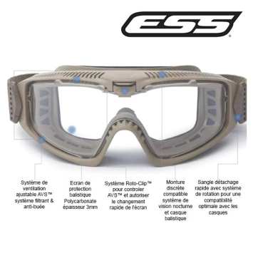 Masque INFLUX AVS Terrain TAN 2LS ESS détails