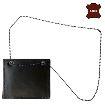 Porte-carte en cuir Forces de l'ordre