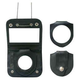 Porte-cartes et Insigne en cuir avec chaîne Forces de l'ordre