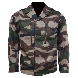 veste militaire f2 camouflage ce opex, vue de face, poches poitrine zippées et velcros