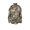 veste treillis t4s1 camouflage cce, vue de face, poches cargo et col montant
