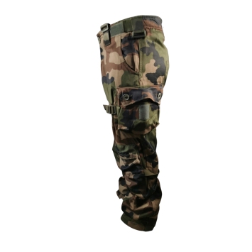 Pantalon treillis T4S1 zone chaude camouflage CCE, vue de face — Armée française, poches cargo