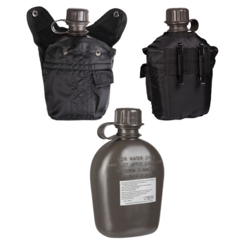 Gourde US PVC 1L avec housse noire