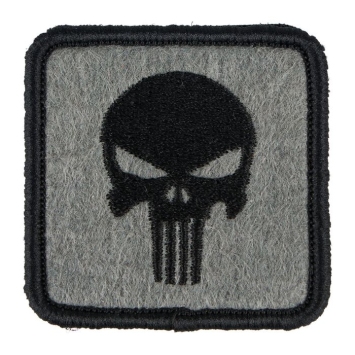 Écusson Punisher Brodé Velcro gris