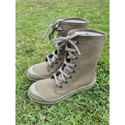 rangers toile coton vert olive, vue de profil droit, capsule pare-usure avant