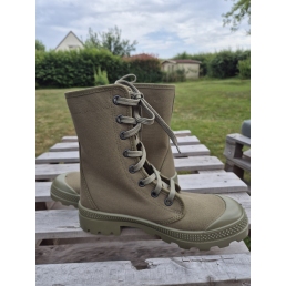 rangers toile coton vert olive, vue de profil droit, capsule pare-usure avant