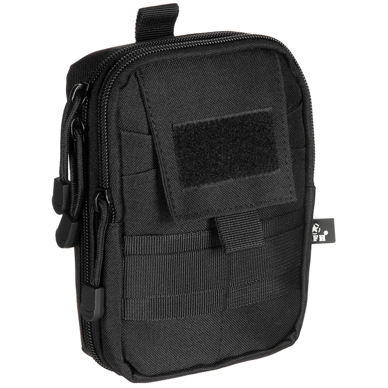 Pochette EDC MOLLE MFH — vue 3/4 avant, noire