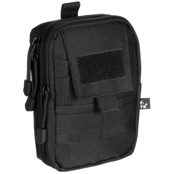 Pochette EDC MOLLE MFH — vue 3/4 avant, noire