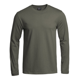 t-shirt manches longues STRONG A10 Equipment vert olive, coton 210 g/m², vue de face