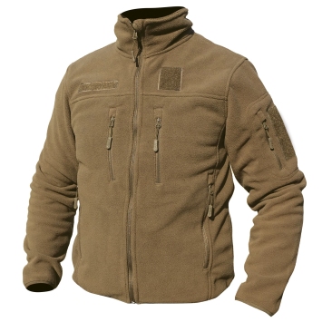 blouson polaire OPEX FITTE coyote 390 g/m² anti-bouloche, vue de face, zip intégral