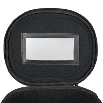 porte képi luxe noir ares, miroir intérieur, détail rapproché