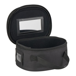 porte képi luxe noir ares, intérieur avec miroir dans le couvercle