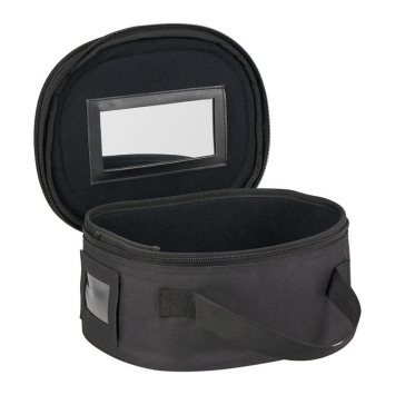 porte képi luxe noir ares, intérieur avec miroir dans le couvercle