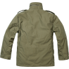 veste m65 classic brandit verte, vue de dos, épaulettes et col relevé