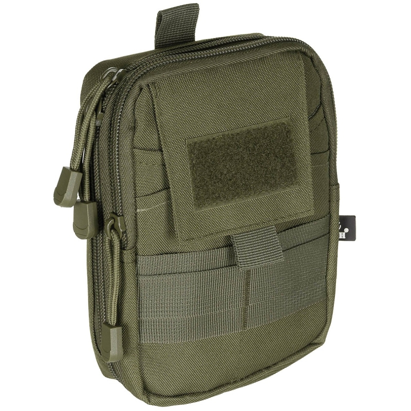 Pochette EDC MOLLE MFH — vue 3/4 avant, verte