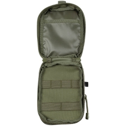 Pochette EDC MOLLE MFH verte — vue intérieure, poche zippée et compartiment