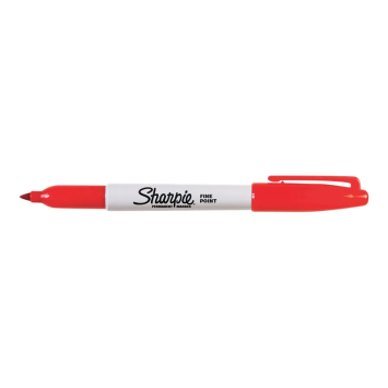 Marqueur SHARPIE rouge — permanent, séchage rapide, pointe fine