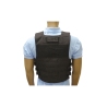 Housse gilet pare-balles noire pour plaques balistiques vue de dos avec passants MOLLE