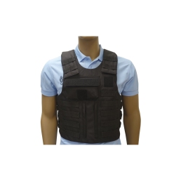 Housse gilet pare-balles noire pour plaques balistiques Police Gendarmerie vue de face