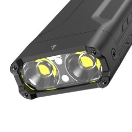 klarus x1k 4200 lumens, double LED et optiques, tête de lampe en gros plan