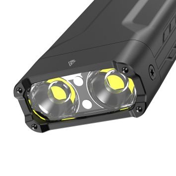 klarus x1k 4200 lumens, double LED et optiques, tête de lampe en gros plan