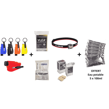 Kit urgence voiture – complément sécurité panne & accident (Resqme + frontale + trousse de secours)